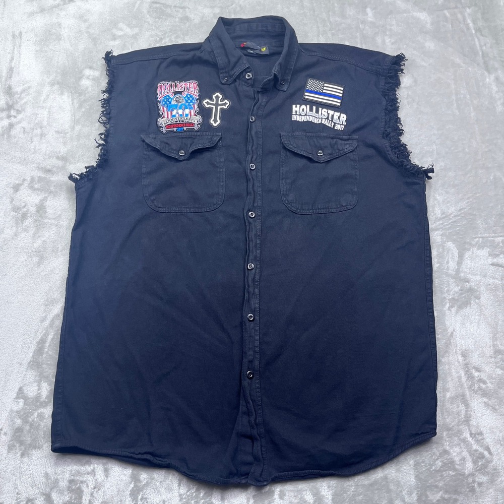 Biker Wear USA 2XL Sleeveless Shirt Hollister 70 Independence Rally Moto Retro